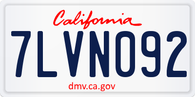 CA license plate 7LVN092