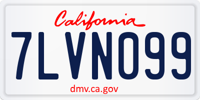 CA license plate 7LVN099