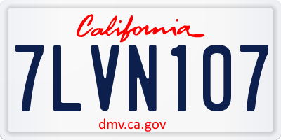 CA license plate 7LVN107
