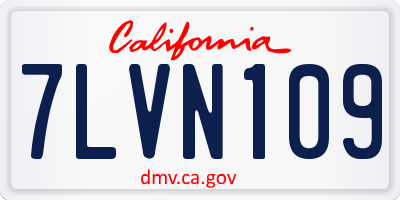 CA license plate 7LVN109