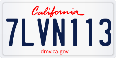 CA license plate 7LVN113