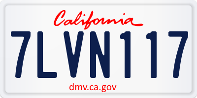 CA license plate 7LVN117