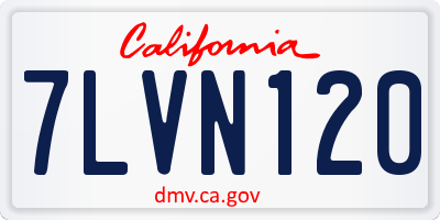 CA license plate 7LVN120
