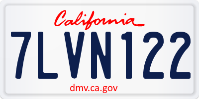 CA license plate 7LVN122