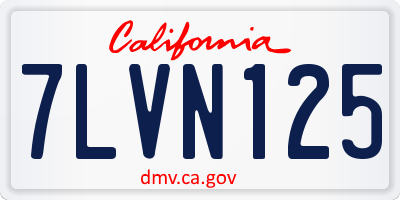 CA license plate 7LVN125