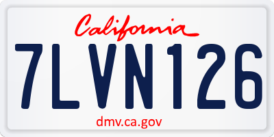 CA license plate 7LVN126