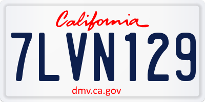 CA license plate 7LVN129