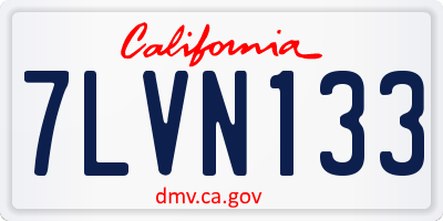 CA license plate 7LVN133