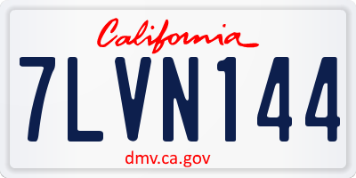 CA license plate 7LVN144
