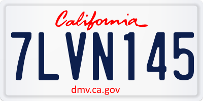 CA license plate 7LVN145