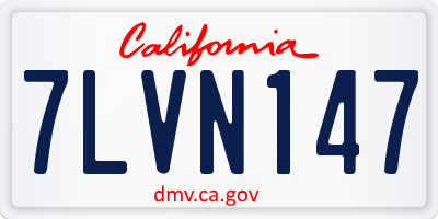 CA license plate 7LVN147