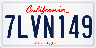 CA license plate 7LVN149