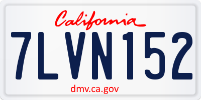 CA license plate 7LVN152