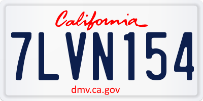 CA license plate 7LVN154