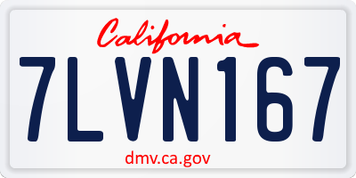 CA license plate 7LVN167