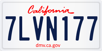 CA license plate 7LVN177