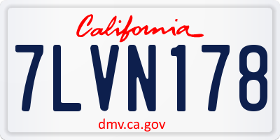 CA license plate 7LVN178