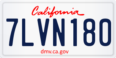 CA license plate 7LVN180