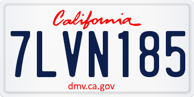 CA license plate 7LVN185