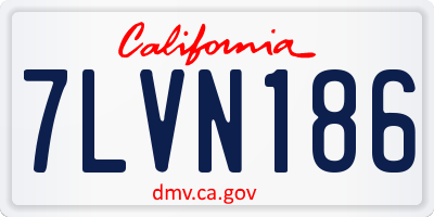 CA license plate 7LVN186