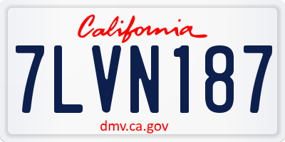 CA license plate 7LVN187
