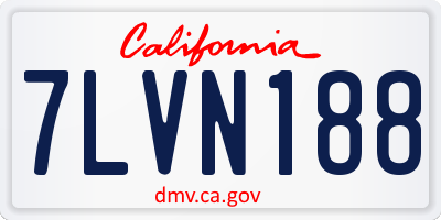 CA license plate 7LVN188