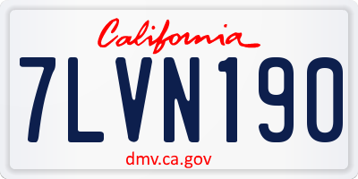 CA license plate 7LVN190