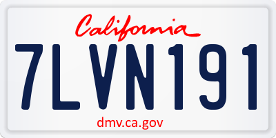CA license plate 7LVN191