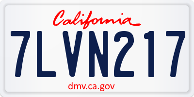 CA license plate 7LVN217