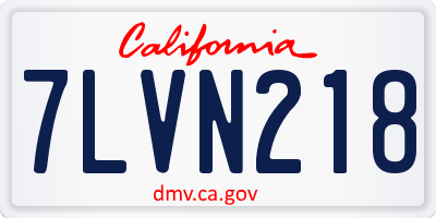 CA license plate 7LVN218