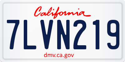 CA license plate 7LVN219