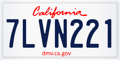 CA license plate 7LVN221