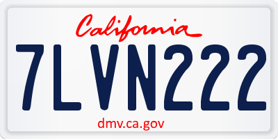 CA license plate 7LVN222