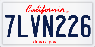 CA license plate 7LVN226