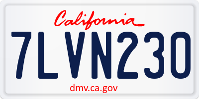 CA license plate 7LVN230
