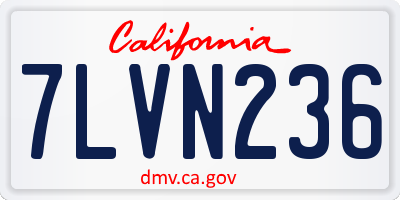 CA license plate 7LVN236