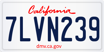 CA license plate 7LVN239