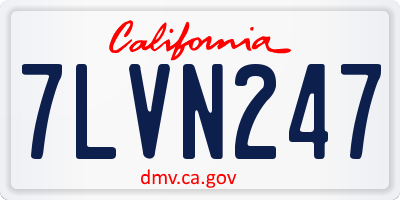 CA license plate 7LVN247