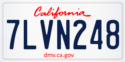CA license plate 7LVN248