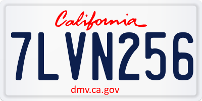 CA license plate 7LVN256