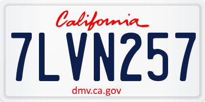 CA license plate 7LVN257