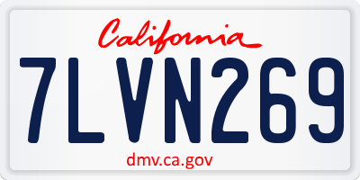 CA license plate 7LVN269