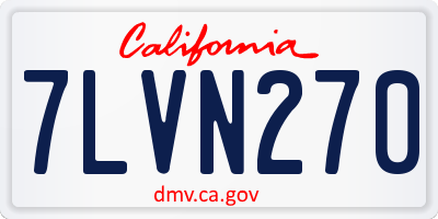CA license plate 7LVN270