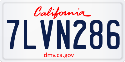CA license plate 7LVN286