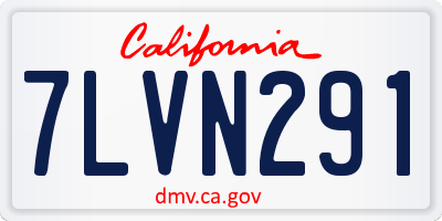 CA license plate 7LVN291