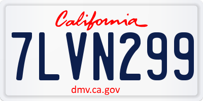 CA license plate 7LVN299