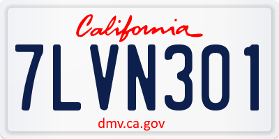 CA license plate 7LVN301