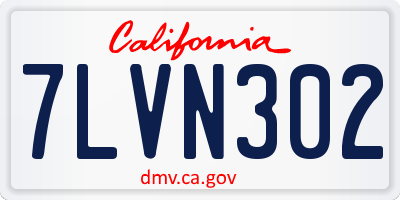 CA license plate 7LVN302