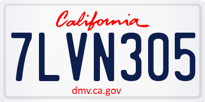 CA license plate 7LVN305