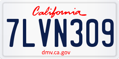 CA license plate 7LVN309